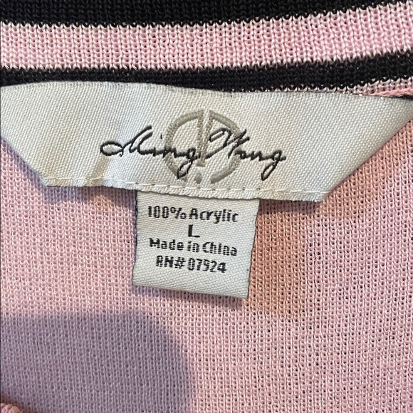 Two-Piece Dressy Black and Pink Women's Cardigan Set - Picture 2 of 4